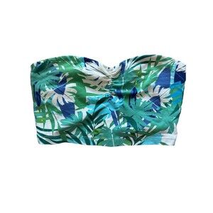Express Women’s Tropical Bandeau Crop Top Sexy Stretch Palm Print Small